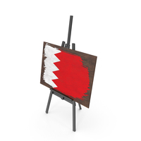 Bahrain Country Flag Paint On Wooden Board PNG & PSD Images
