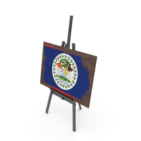 Belize Country Flag Paint On Wooden Board PNG & PSD Images