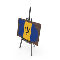 Barbados Country Flag Paint On Wooden Board PNG & PSD Images