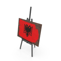 Albania Country Flag Paint On Wooden Board PNG & PSD Images