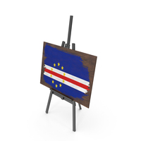 Cabo Verde Country Flag Paint On Wooden Board PNG & PSD Images