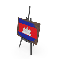Cambodia Country Flag Paint On Wooden Board PNG & PSD Images