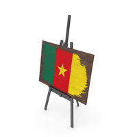 Cameroon Country Flag Paint On Wooden Board PNG & PSD Images