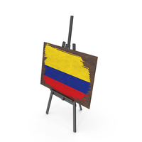 Colombia Country Flag Paint On Wooden Board PNG & PSD Images