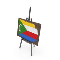 Comoros Country Flag Paint On Wooden Board PNG & PSD Images