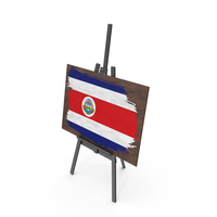 Costa Rica Country Flag Paint On Wooden Board PNG & PSD Images