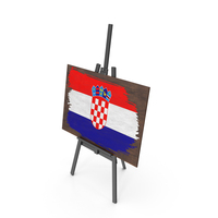 Croatia Country Flag Paint On Wooden Board PNG & PSD Images