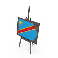 Democratic Republic of the Congo Country Flag Paint On Wooden Board PNG & PSD Images