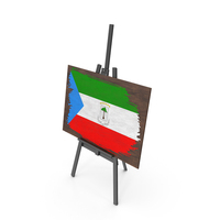 Equatorial Guinea Country Flag Paint On Wooden Board PNG & PSD Images