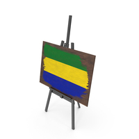 Gabon Country Flag Paint On Wooden Board PNG & PSD Images