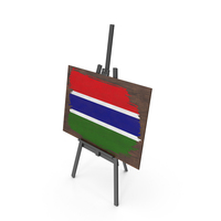 Gambia Country Flag Paint On Wooden Board PNG & PSD Images