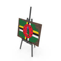 Dominica Country Flag Paint On Wooden Board PNG & PSD Images