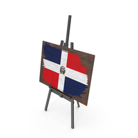 Dominican Republic Country Flag Paint On Wooden Board PNG & PSD Images