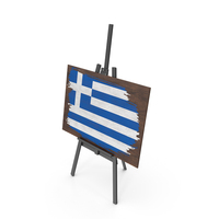 Greece Country Flag Paint On Wooden Board PNG & PSD Images