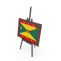 Grenada Country Flag Paint On Wooden Board PNG & PSD Images