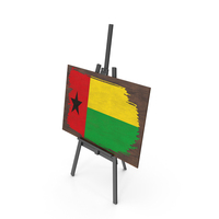 Guinea Bissau Country Flag Paint On Wooden Board PNG & PSD Images