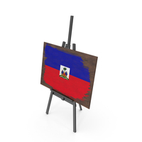 Haiti Country Flag Paint On Wooden Board PNG & PSD Images