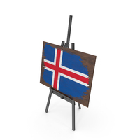 Iceland Country Flag Paint On Wooden Board PNG & PSD Images