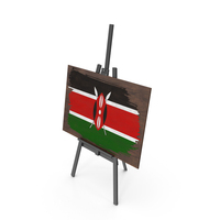 Kenya Country Flag Paint On Wooden Board PNG & PSD Images