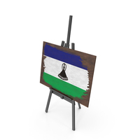 Lesotho Country Flag Paint On Wooden Board PNG & PSD Images