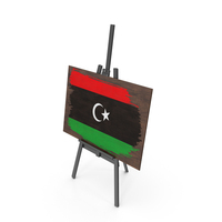 Libya Country Flag Paint On Wooden Board PNG & PSD Images