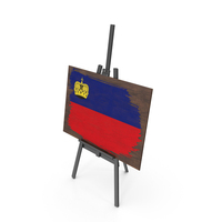 Liechtenstein Country Flag Paint On Wooden Board PNG & PSD Images