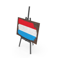 Luxembourg Country Flag Paint On Wooden Board PNG & PSD Images