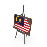 Malaysia Country Flag Paint On Wooden Board PNG & PSD Images