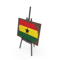 Ghana Country Flag Paint On Wooden Board PNG & PSD Images