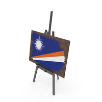 Marshall Islands Country Flag Paint On Wooden Board PNG & PSD Images