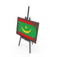 Mauritania Country Flag Paint On Wooden Board PNG & PSD Images