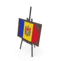 Moldova Country Flag Paint On Wooden Board PNG & PSD Images
