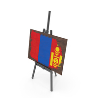 Mongolia Country Flag Paint On Wooden Board PNG & PSD Images