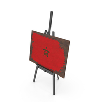 Morocco Country Flag Paint On Wooden Board PNG & PSD Images