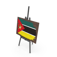 Mozambique Country Flag Paint On Wooden Board PNG & PSD Images