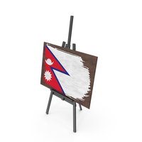 Nepal Country Flag Paint On Wooden Board PNG & PSD Images