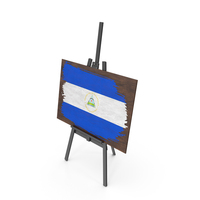 Nicaragua Country Flag Paint On Wooden Board PNG & PSD Images