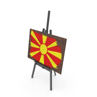 North Macedonia Country Flag Paint On Wooden Board PNG & PSD Images
