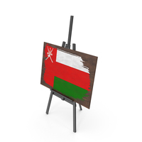 Oman Country Flag Paint On Wooden Board PNG & PSD Images