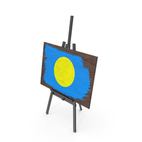 Palau Country Flag Paint On Wooden Board PNG & PSD Images