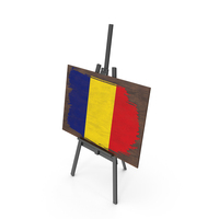 Romania Country Flag Paint On Wooden Board PNG & PSD Images