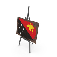 Papua New Guinea Country Flag Paint On Wooden Board PNG & PSD Images