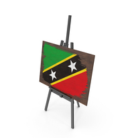 Saint Kitts and Nevis Country Flag Paint On Wooden Board PNG & PSD Images