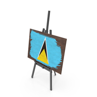 Saint Lucia Country Flag Paint On Wooden Board PNG & PSD Images