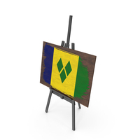 Saint Vincent and the Grenadines Country Flag Paint On Wooden Board PNG & PSD Images