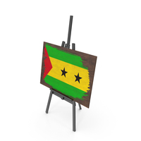 Sao Tome And Principe Country Flag Paint On Wooden Board PNG & PSD Images