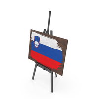 Slovenia Country Flag Paint On Wooden Board PNG & PSD Images