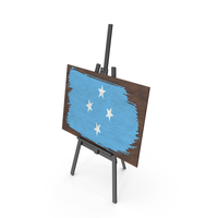 States of Micronesia Country Flag Paint On Wooden Board PNG & PSD Images