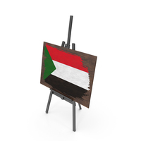 Sudan Country Flag Paint On Wooden Board PNG & PSD Images