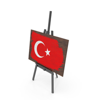 Turkey Country Flag Paint On Wooden Board PNG & PSD Images